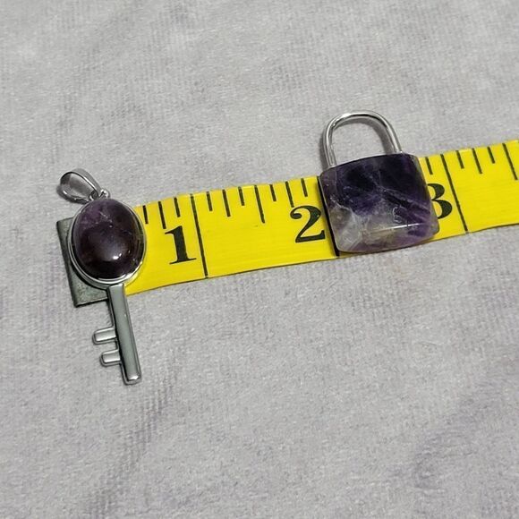 Amethyst Lock and Key Pendant - Picture 12 of 14
